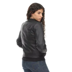 ACCENTO CHAQUETA DE CUERO PERFORADO MOTO MUJER