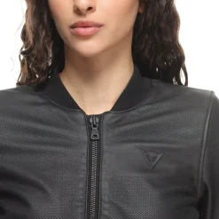 ACCENTO CHAQUETA DE CUERO PERFORADO MOTO MUJER