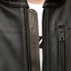 FULCRO CHAQUETA DE CUERO MOTO HOMBRE