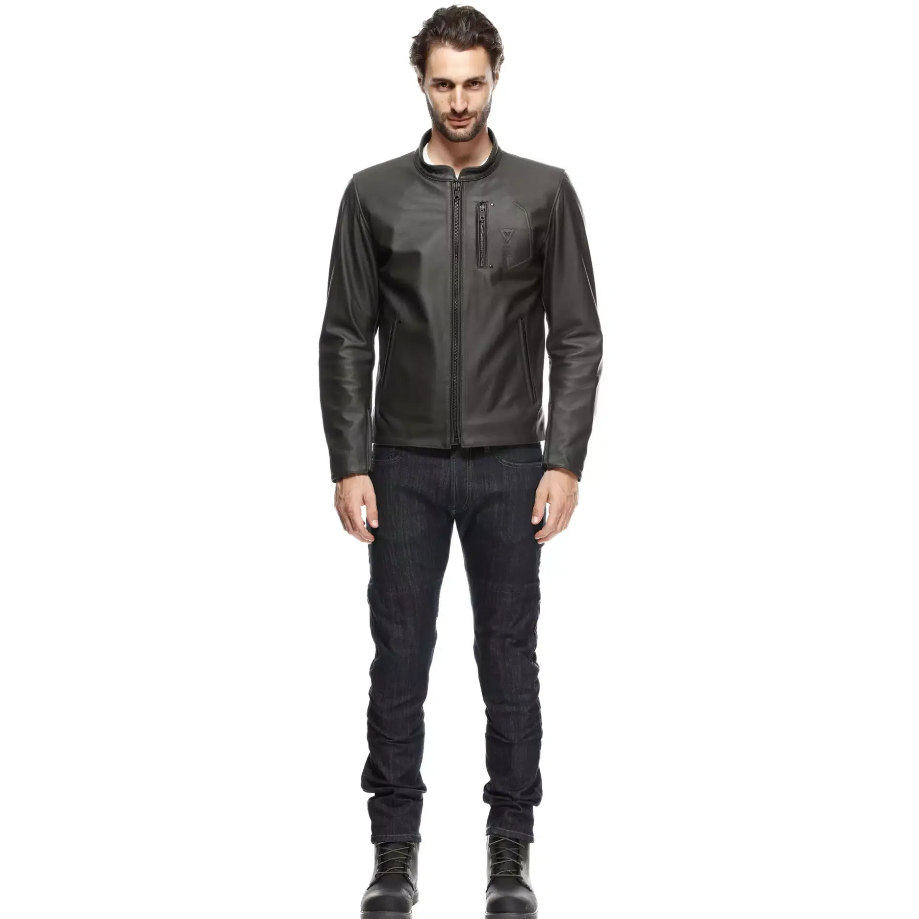 FULCRO CHAQUETA DE CUERO MOTO HOMBRE