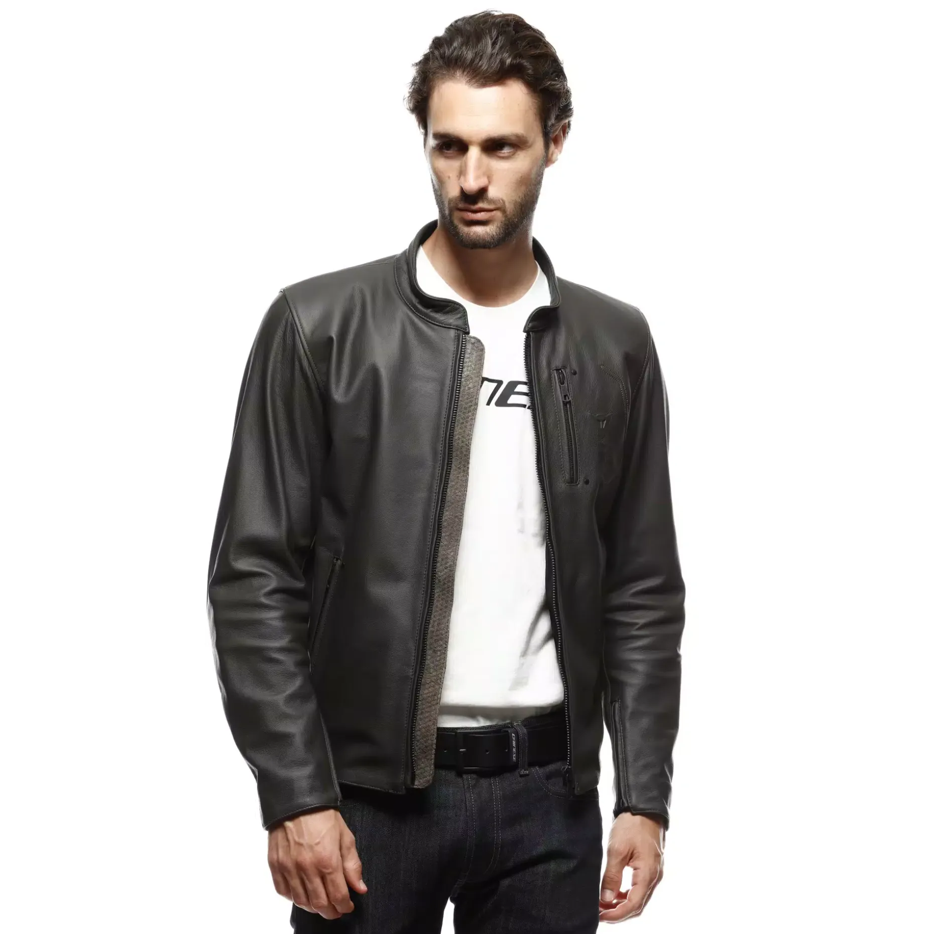 FULCRO CHAQUETA DE CUERO MOTO HOMBRE