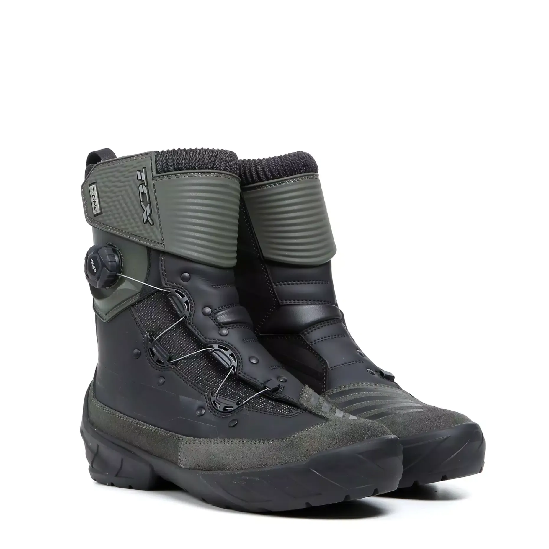 INFINITY 3 WP BOTAS MOTO TOURING IMPERMEABLES HOMBRE - NEGRO/VERDE MILITAR