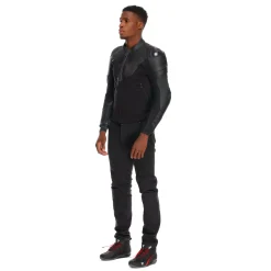 IPERATTIVA - CHAQUETA DE MOTO EN CUERO Y TELA PARA HOMBRE