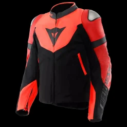 IPERATTIVA - CHAQUETA DE MOTO EN CUERO Y TELA PARA HOMBRE