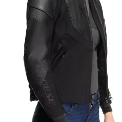 IPERATTIVA - CHAQUETA MOTO EN PIEL Y TEJIDO MUJER
