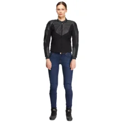 IPERATTIVA - CHAQUETA MOTO EN PIEL Y TEJIDO MUJER