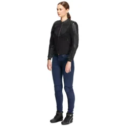 IPERATTIVA - CHAQUETA MOTO EN PIEL Y TEJIDO MUJER