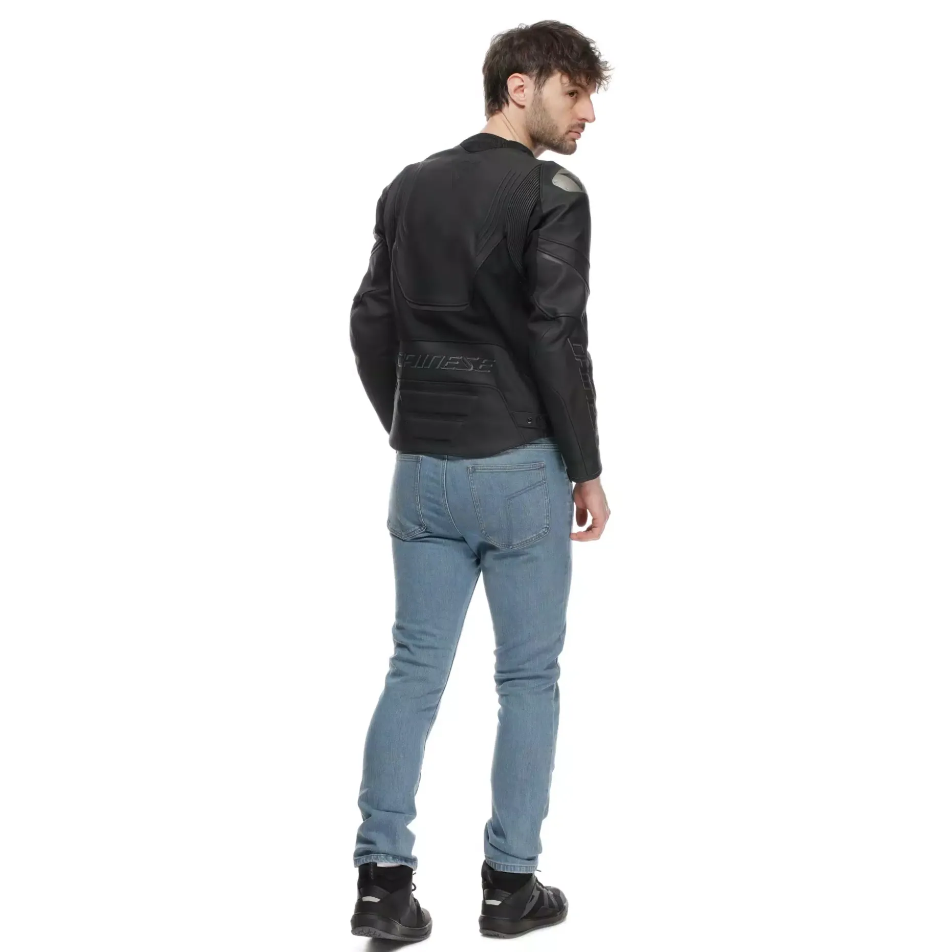 RACING 5 - CHAQUETA DE MOTO DE CUERO HOMBRE - TALLA SHORT/TALL (S/T)