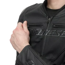 RACING 5 - CHAQUETA DE MOTO DE CUERO HOMBRE - TALLA SHORT/TALL (S/T)