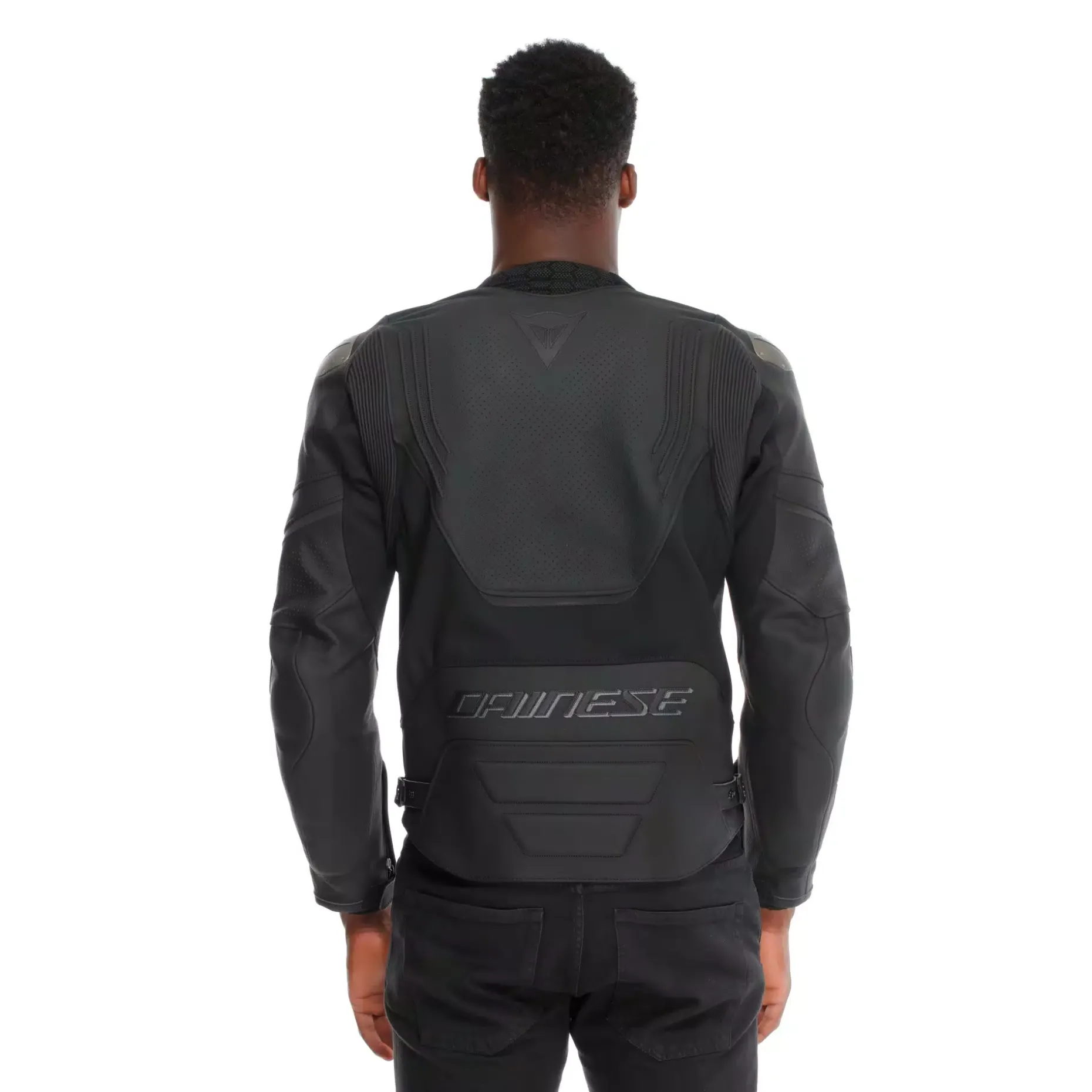 RACING 5 - CHAQUETA DE MOTO DE CUERO PERFORADA HOMBRE - TALLA SHORT/TALL (S/T)