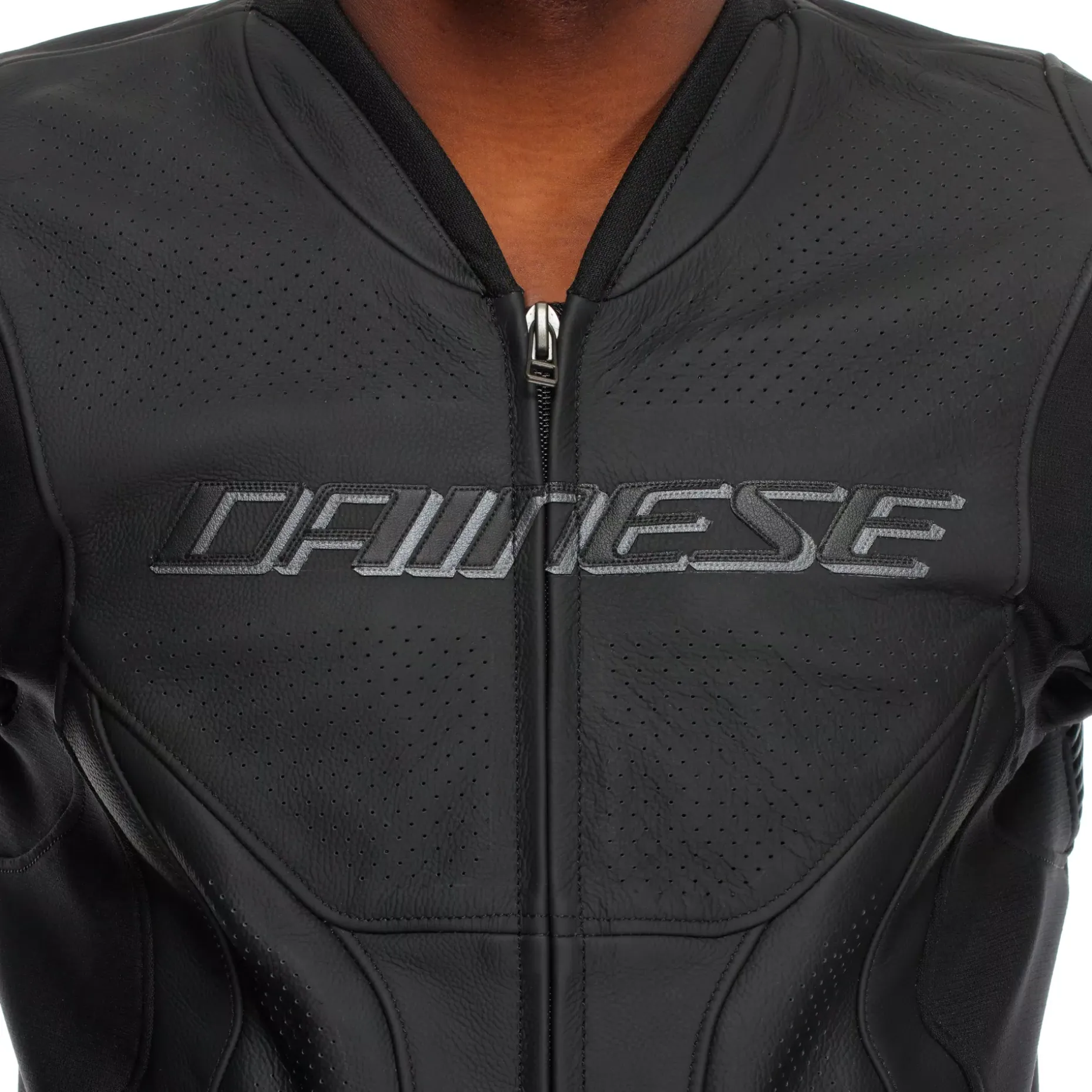 RACING 5 - CHAQUETA DE MOTO DE CUERO PERFORADA HOMBRE - TALLA SHORT/TALL (S/T)