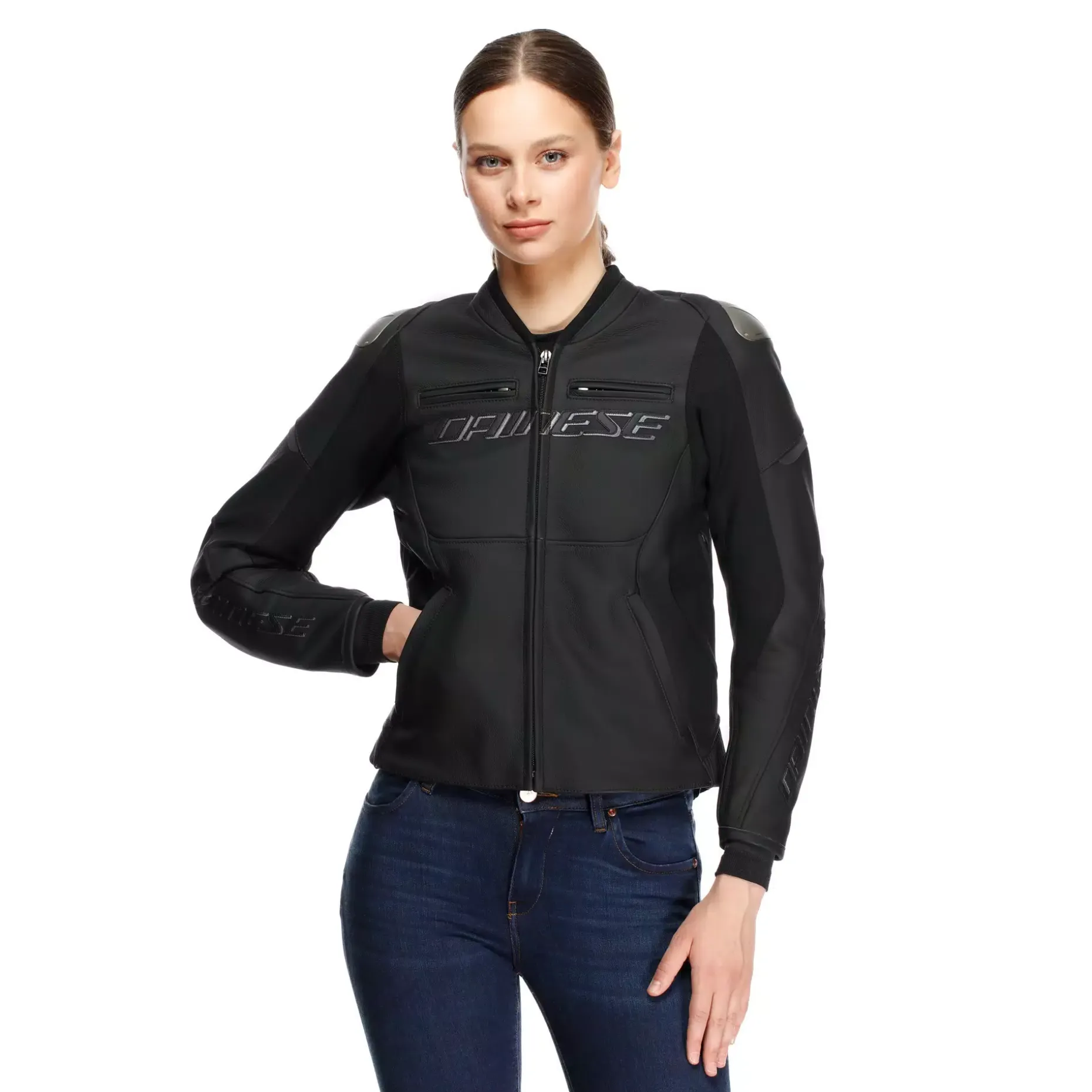 RACING 5 - CHAQUETA MOTO DE CUERO MUJER
