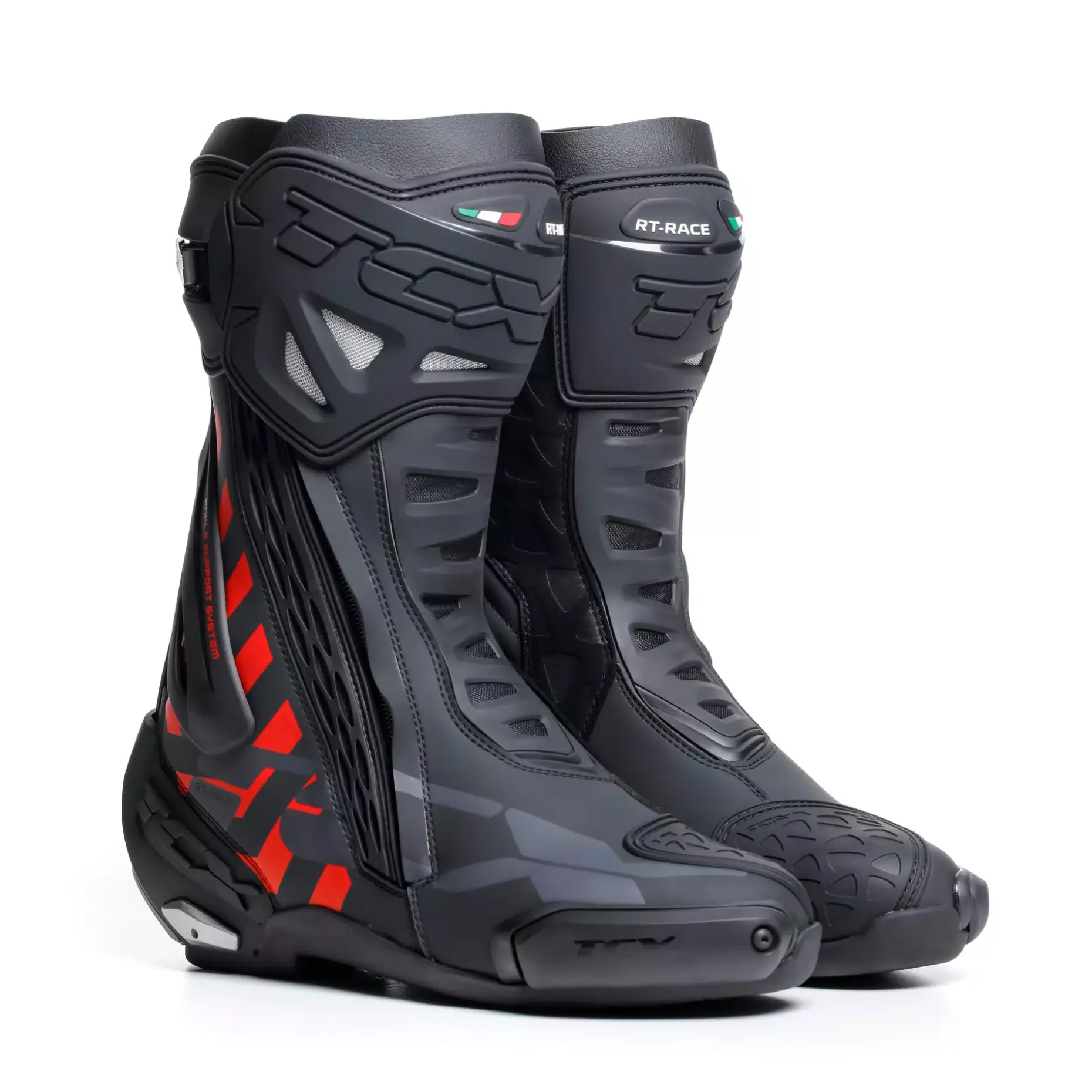 RT-RACE BOTAS MOTO HOMBRE - NEGRO/ROJO